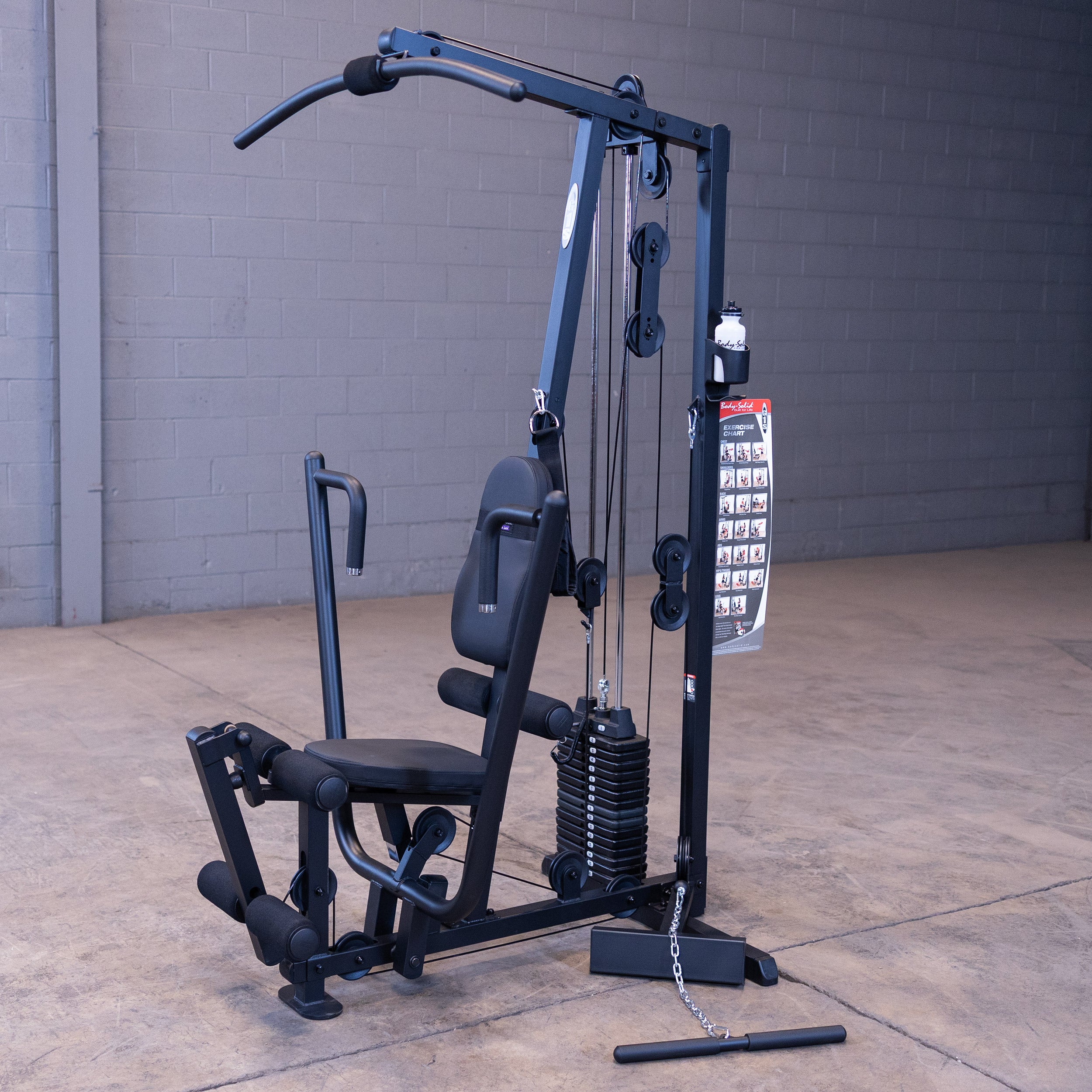 Body-Solid G1B multi station home gym in a modern workout space showcasing its compact design and strength training features