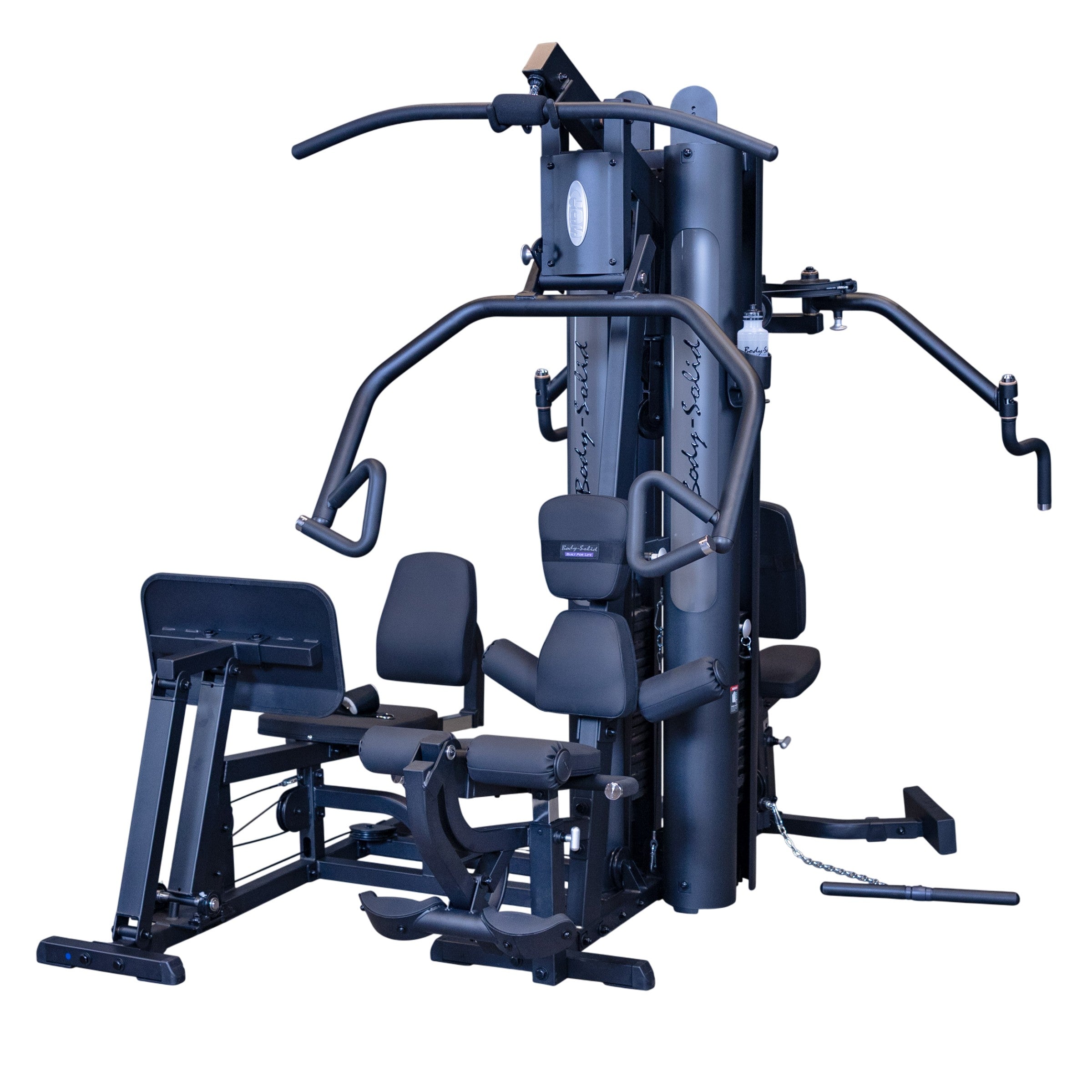 Body-Solid G9B dual stack multi station home gym with two 210 lb weight stacks and integrated leg press