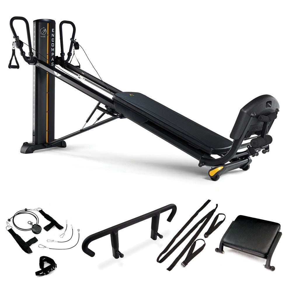 Total Gym ELEVATE Encompass Pilates Package with glideboard machine and Pilates accessories
