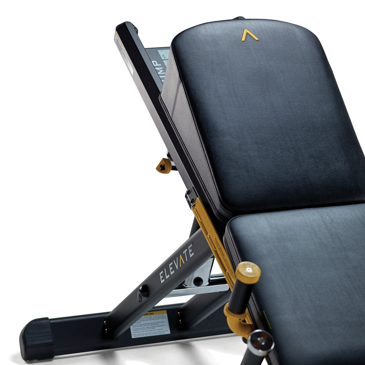 Close-up view of the Total Gym ELEVATE Jump glideboard, adjustable incline system, and bodyweight resistance frame