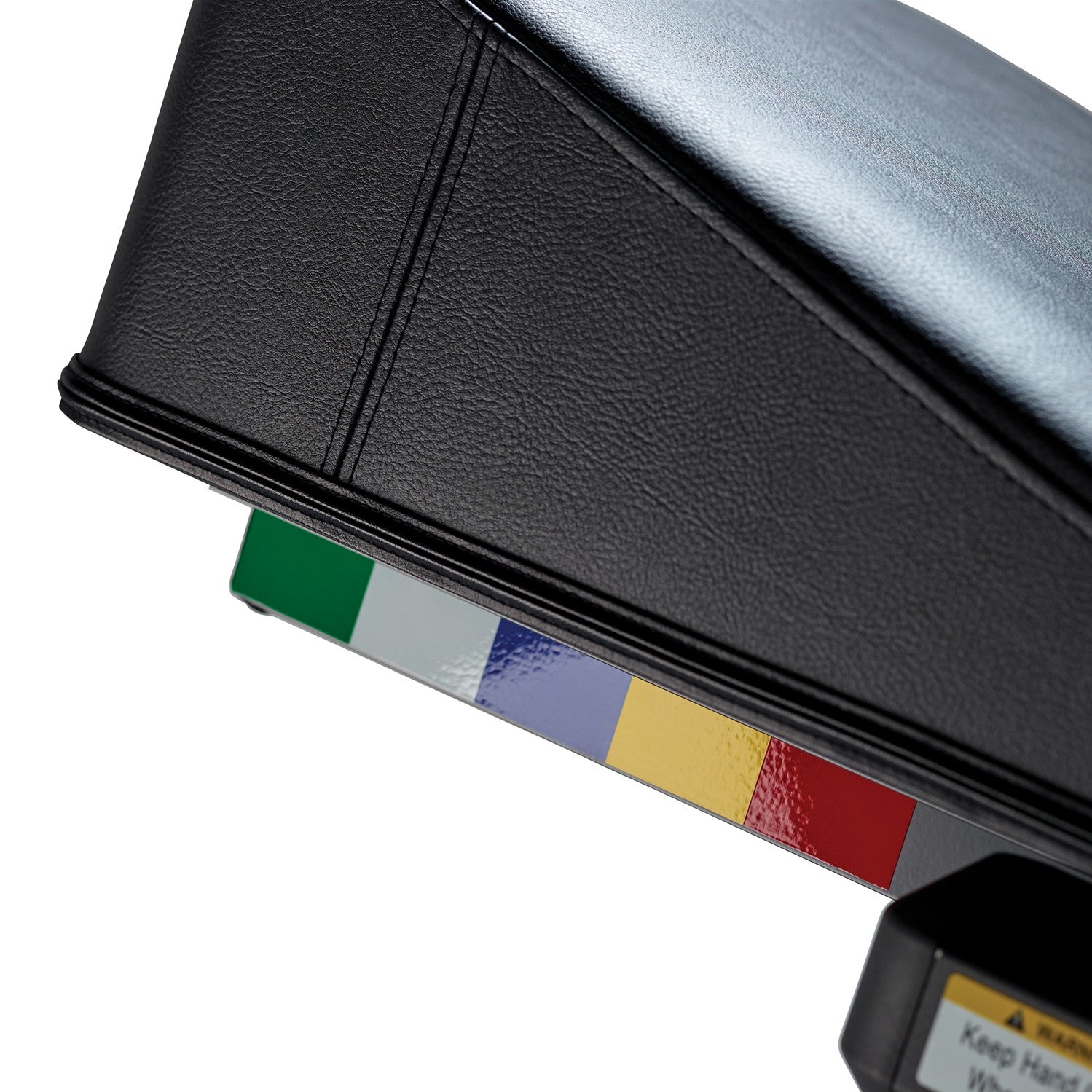 Close-up of the Total Gym ELEVATE Jump color-coded resistance level indicators beneath the glideboard