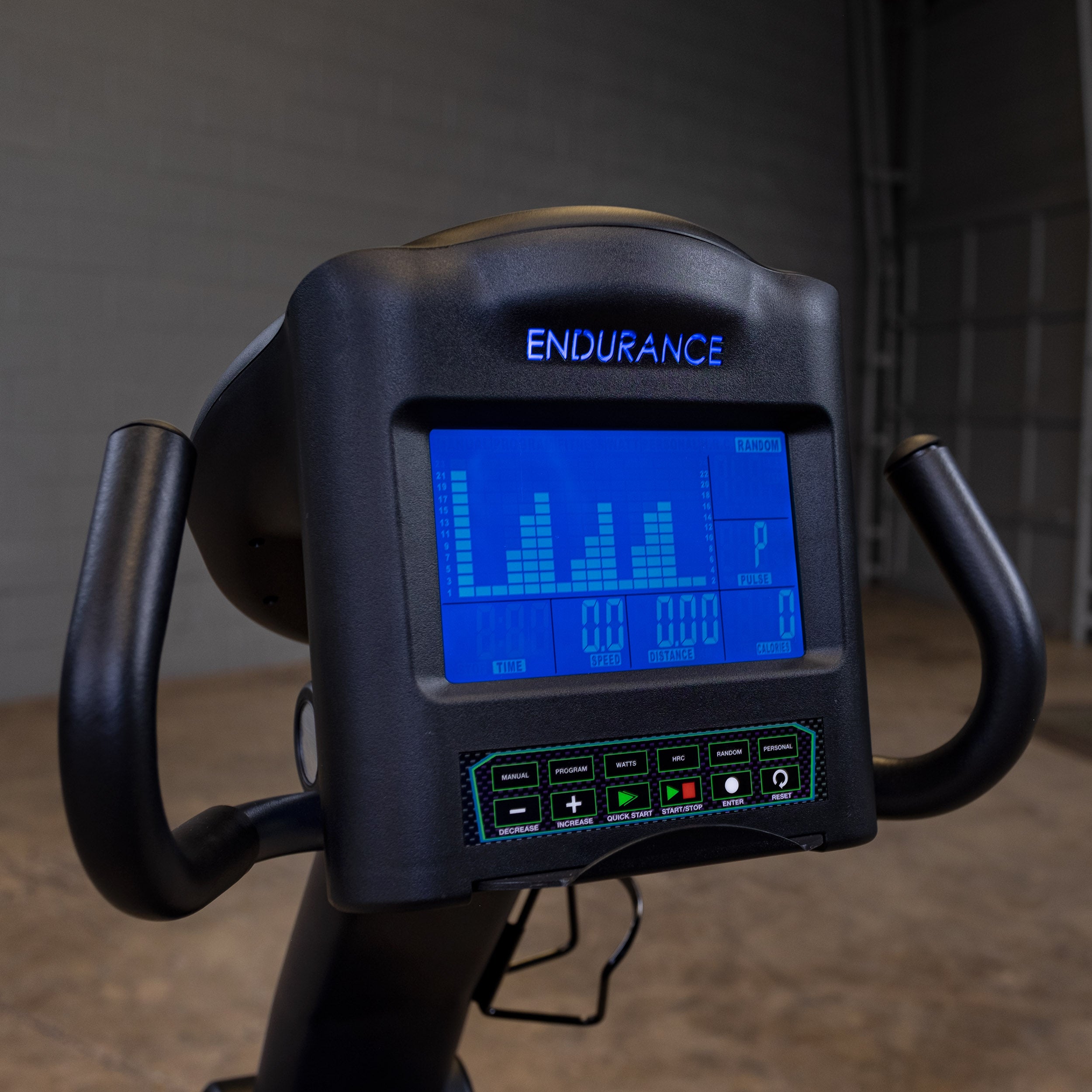 LED display console on Body-Solid Endurance B4RB recumbent bike