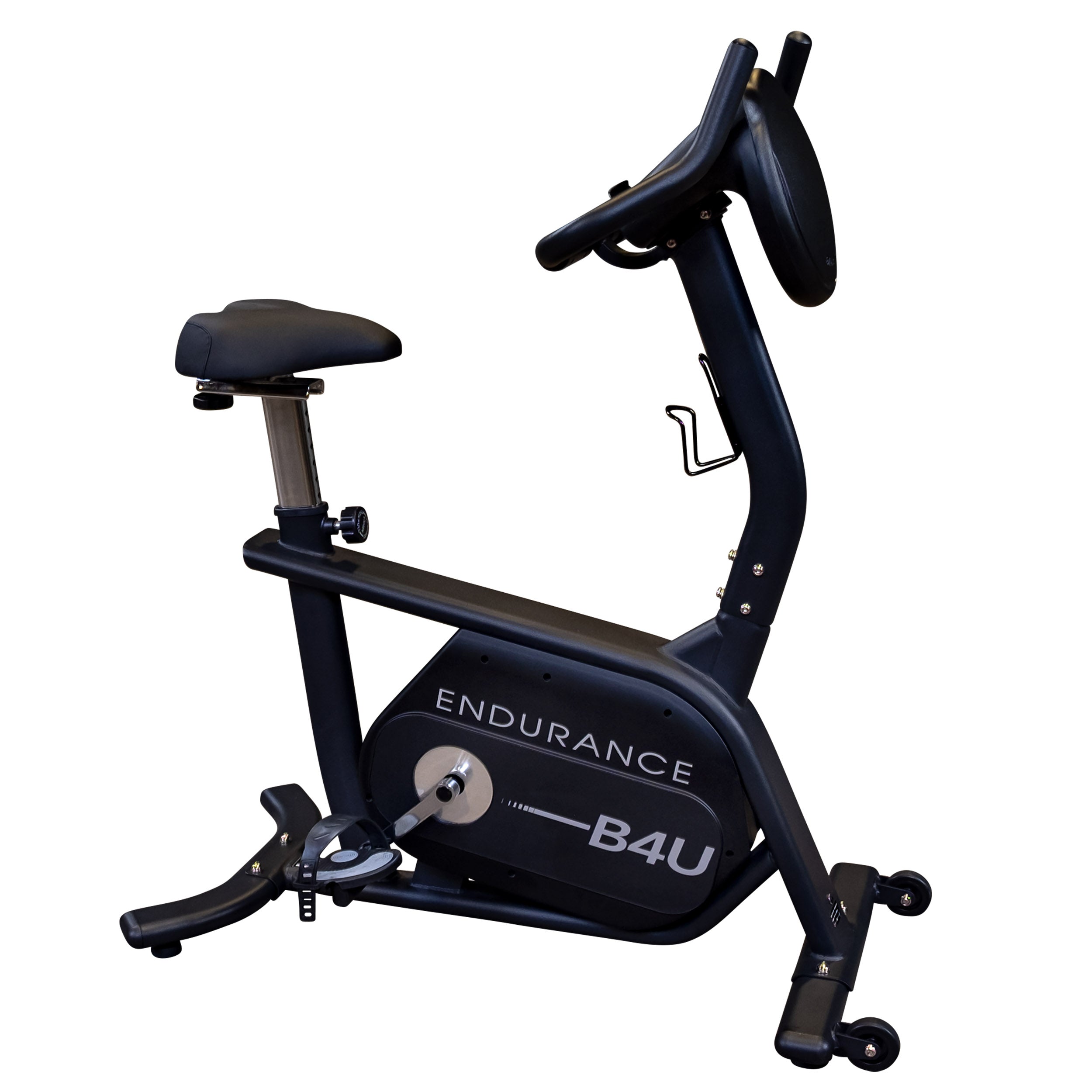 Body-Solid Endurance B4UB upright exercise bike full view with ergonomic seat and console