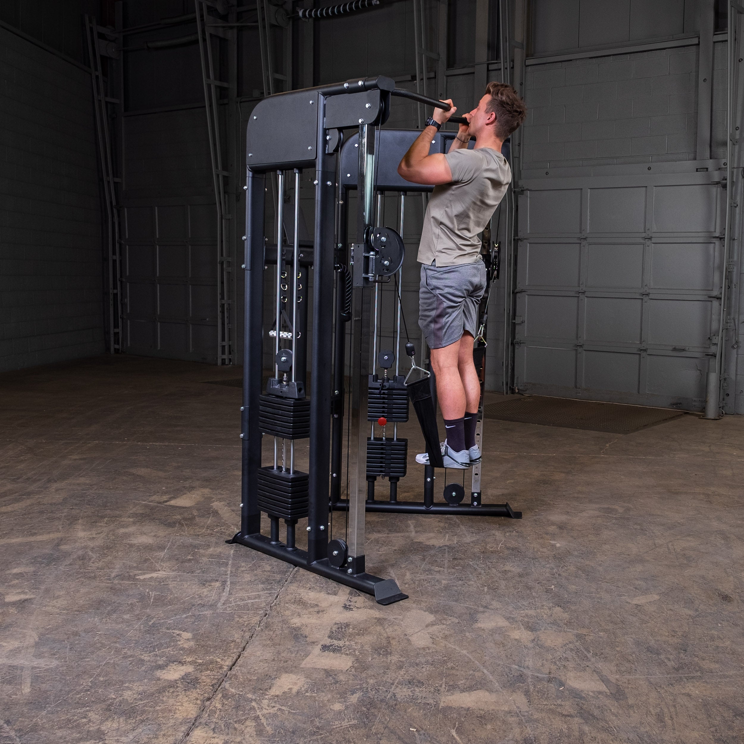 Body-Solid GFT100 functional trainer assisted pull-up exercise