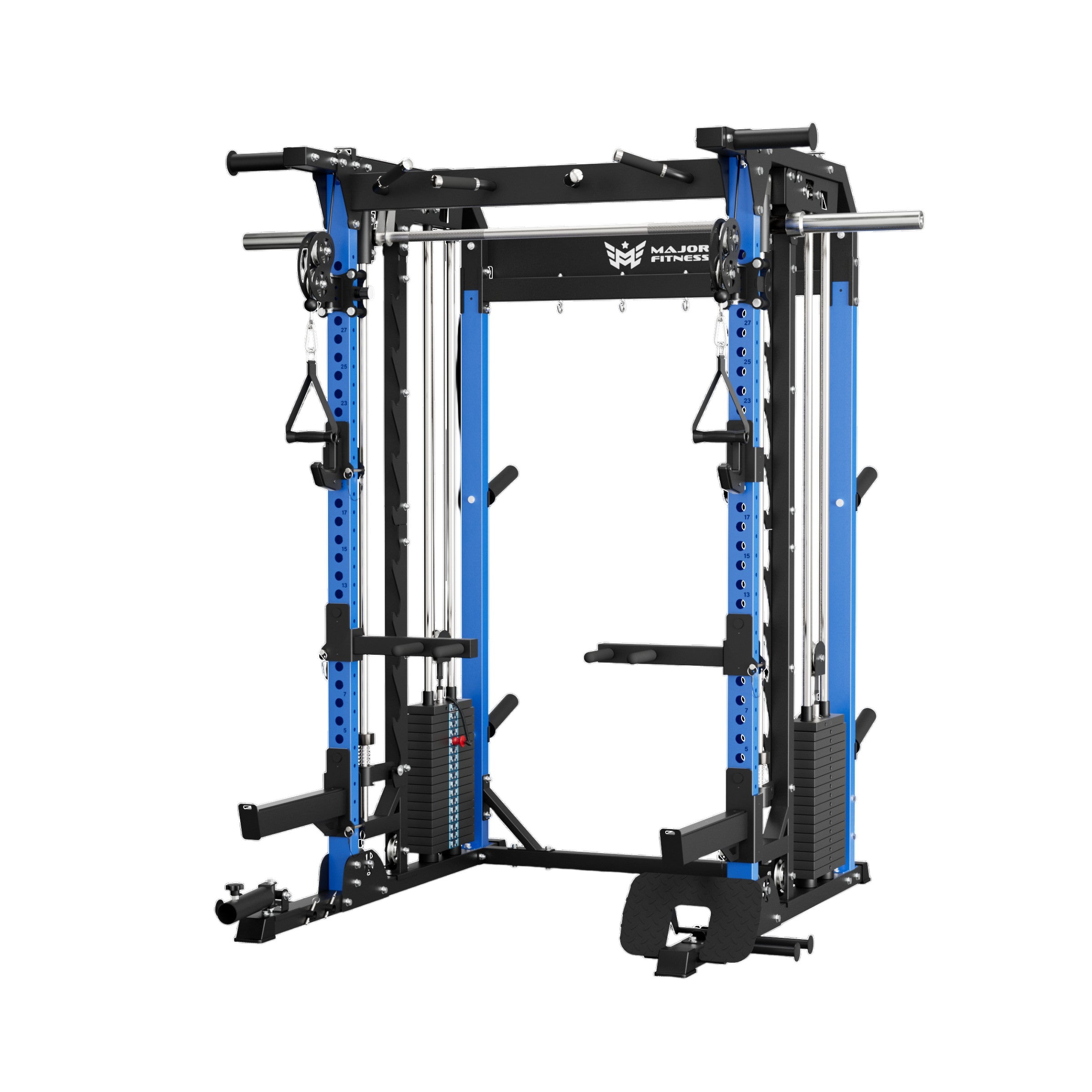 Major Fitness B52 Pro Patriot Blue all in one smith machine home gym with dual pulley functional trainer