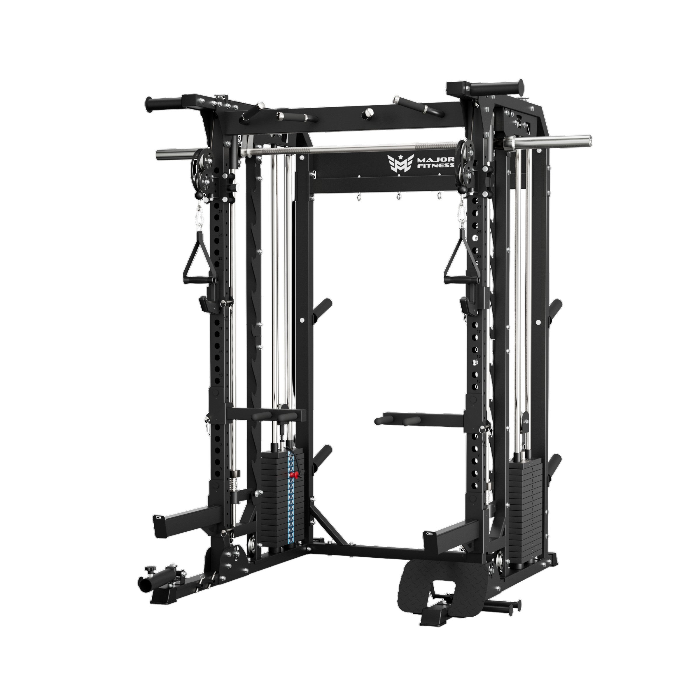 Major Fitness B52 Pro Tactical Black all in one smith machine home gym with dual pulley functional trainer