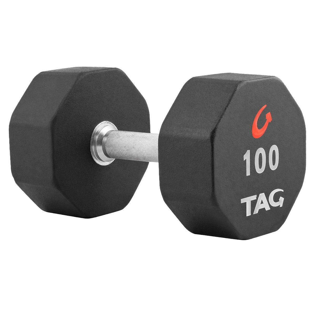 TAG Fitness 8-Sided Pro-Style Urethane Dumbbell Set 5-100 lbs with commercial-grade urethane construction