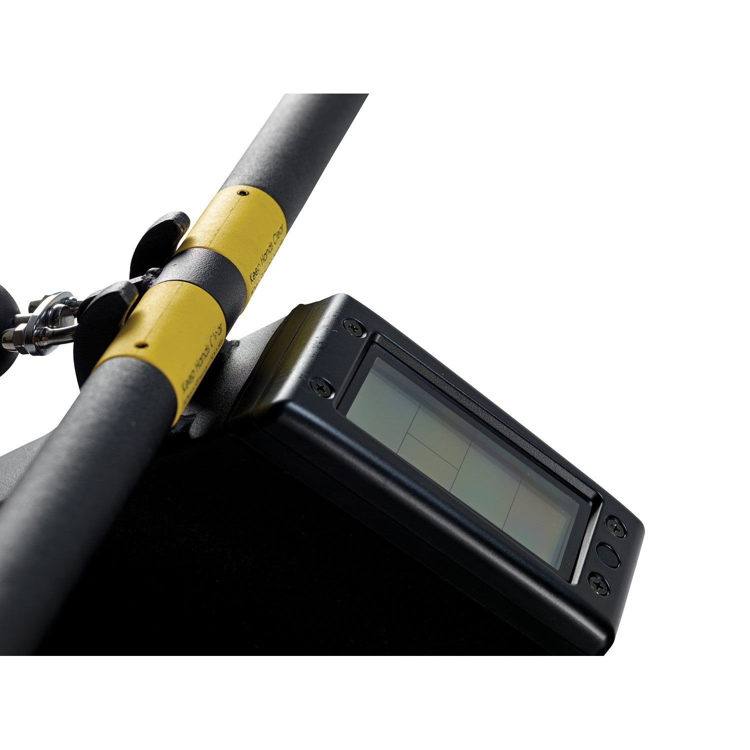 Close up of the performance monitor and rowing handle on the Total Gym ELEVATE Row ADJ adjustable incline rowing machine